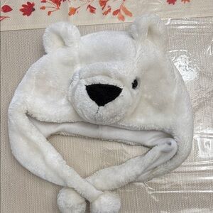 White Plush Bear Hat for Kids
